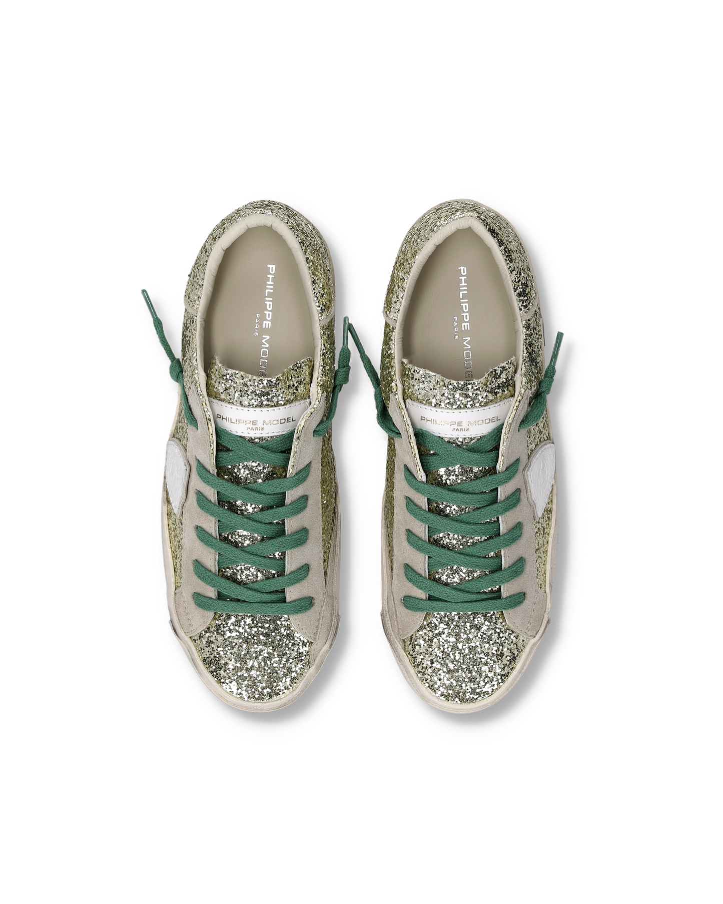 Sneakers Prsx Donna con tomaia in glitter, Oro