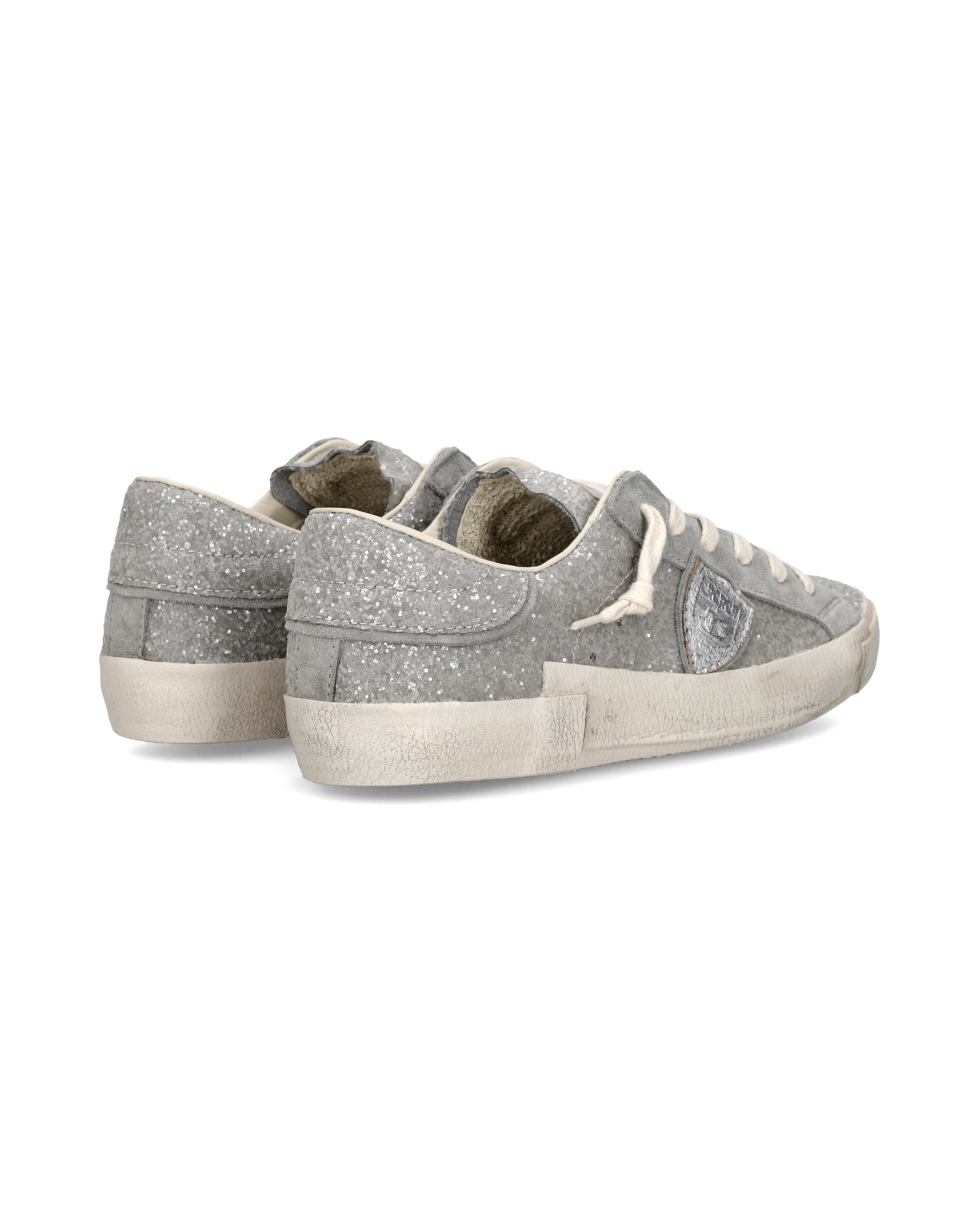 Sneakers Prsx Donna con tomaia in glitter, Argento