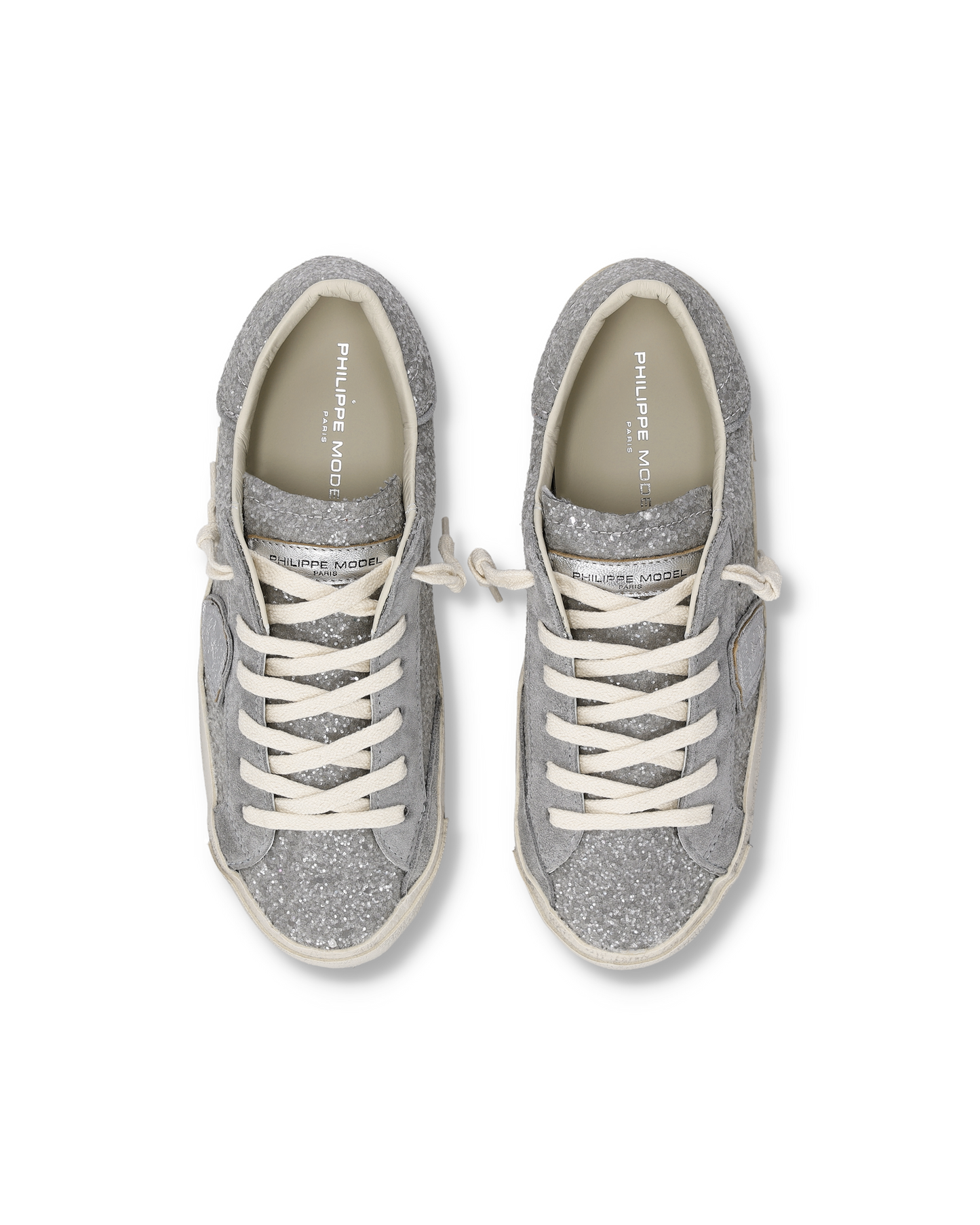 Sneakers Prsx Donna con tomaia in glitter, Argento