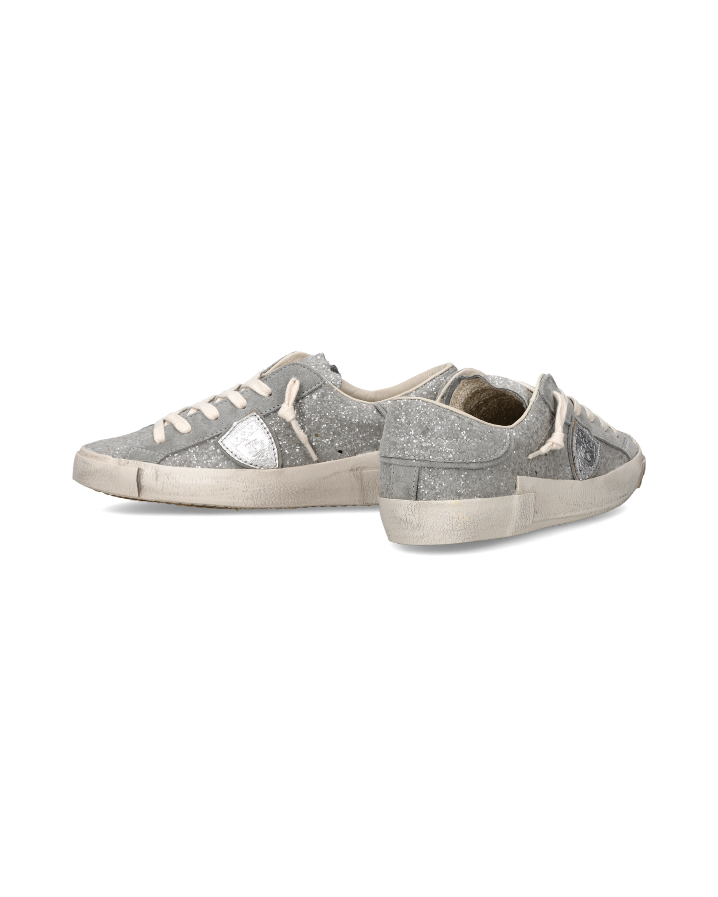 Sneakers Prsx Donna con tomaia in glitter, Argento