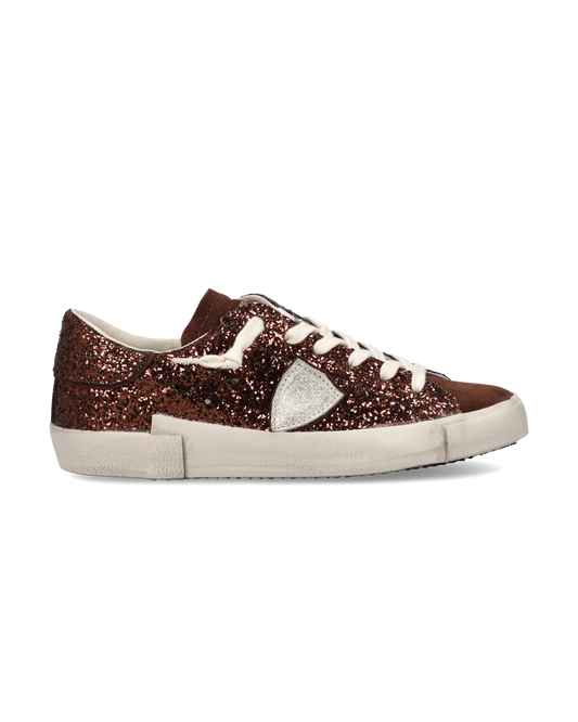 Zapatillas Prsx con Cuerpo Glitter Para Mujer, Marrón