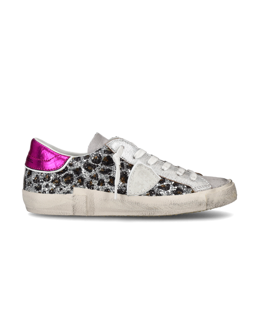 Sneaker bassa PRSX donna - argento, animalier e fucsia