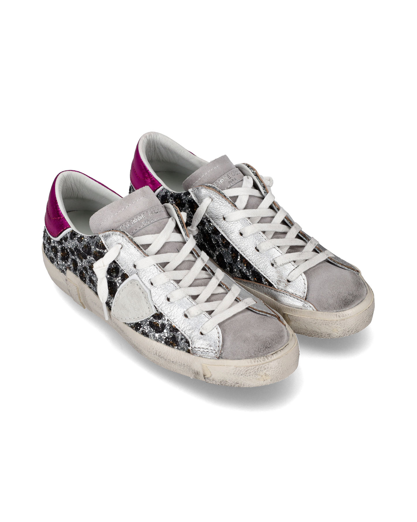 Sneaker bassa PRSX donna - argento, animalier e fucsia