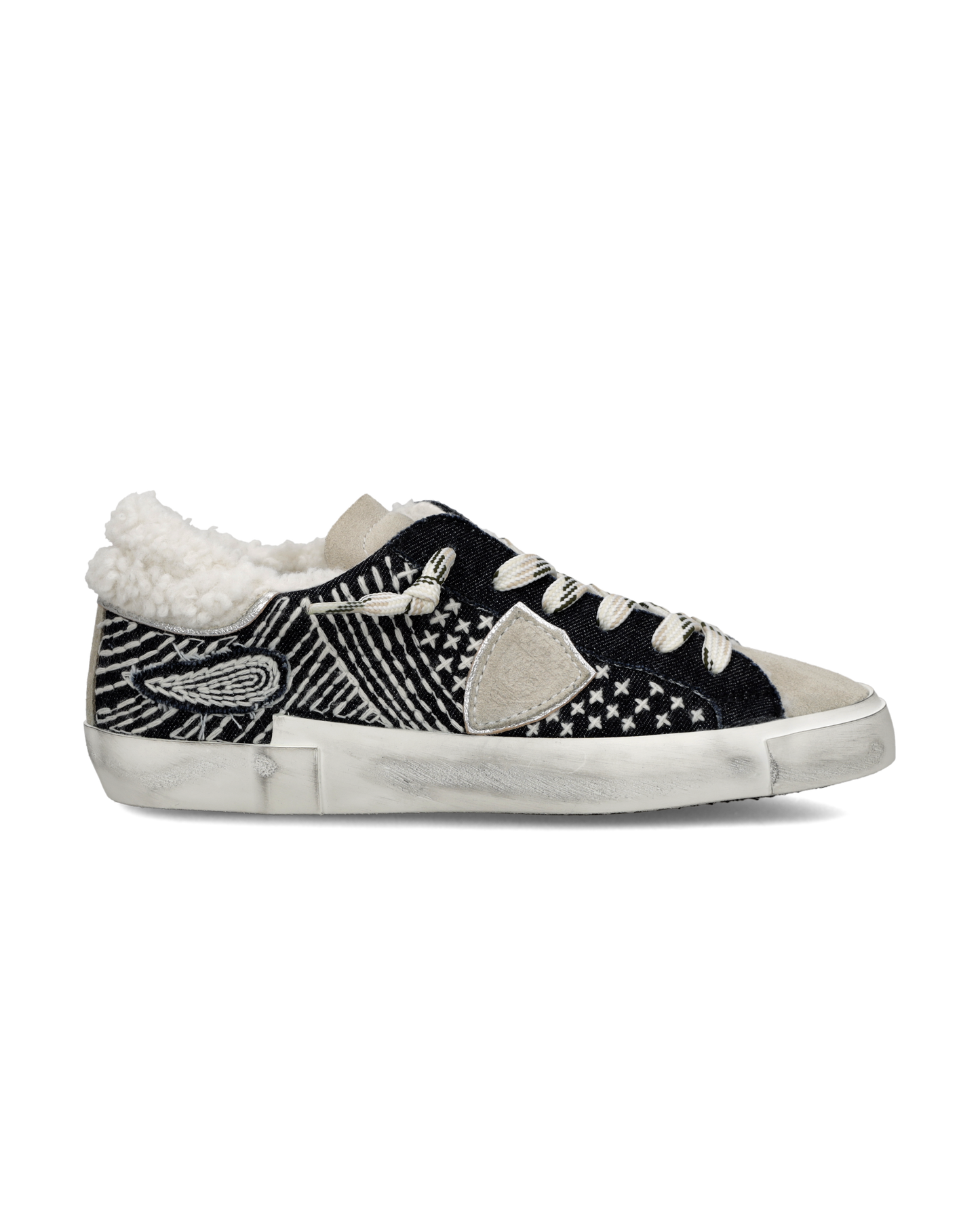 Herensneakers Prsx met Voering Voor Nepleer Voering, Blauw Wit