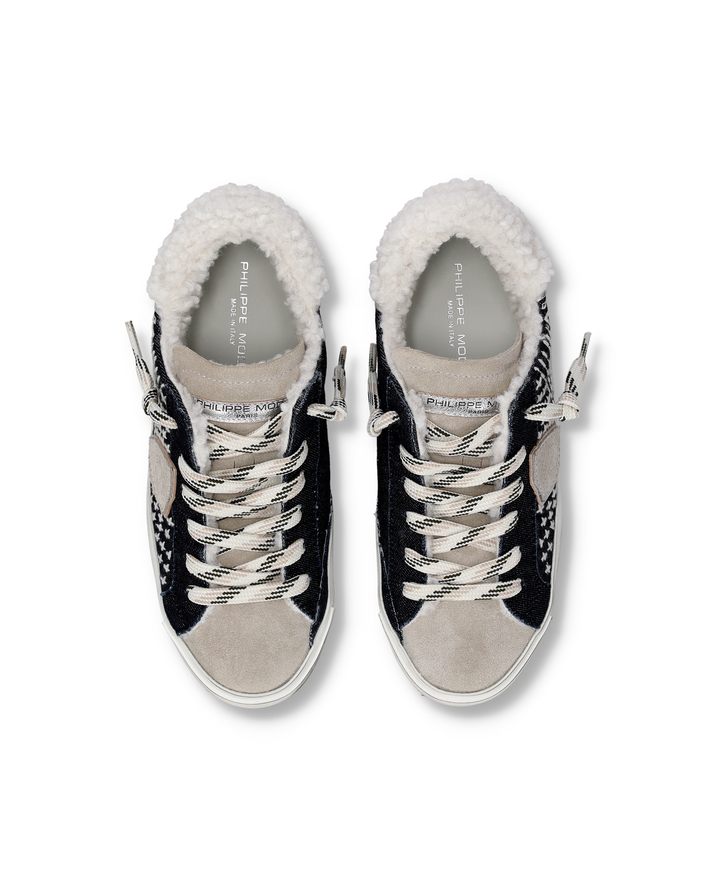 Herensneakers Prsx met Voering Voor Nepleer Voering, Blauw Wit