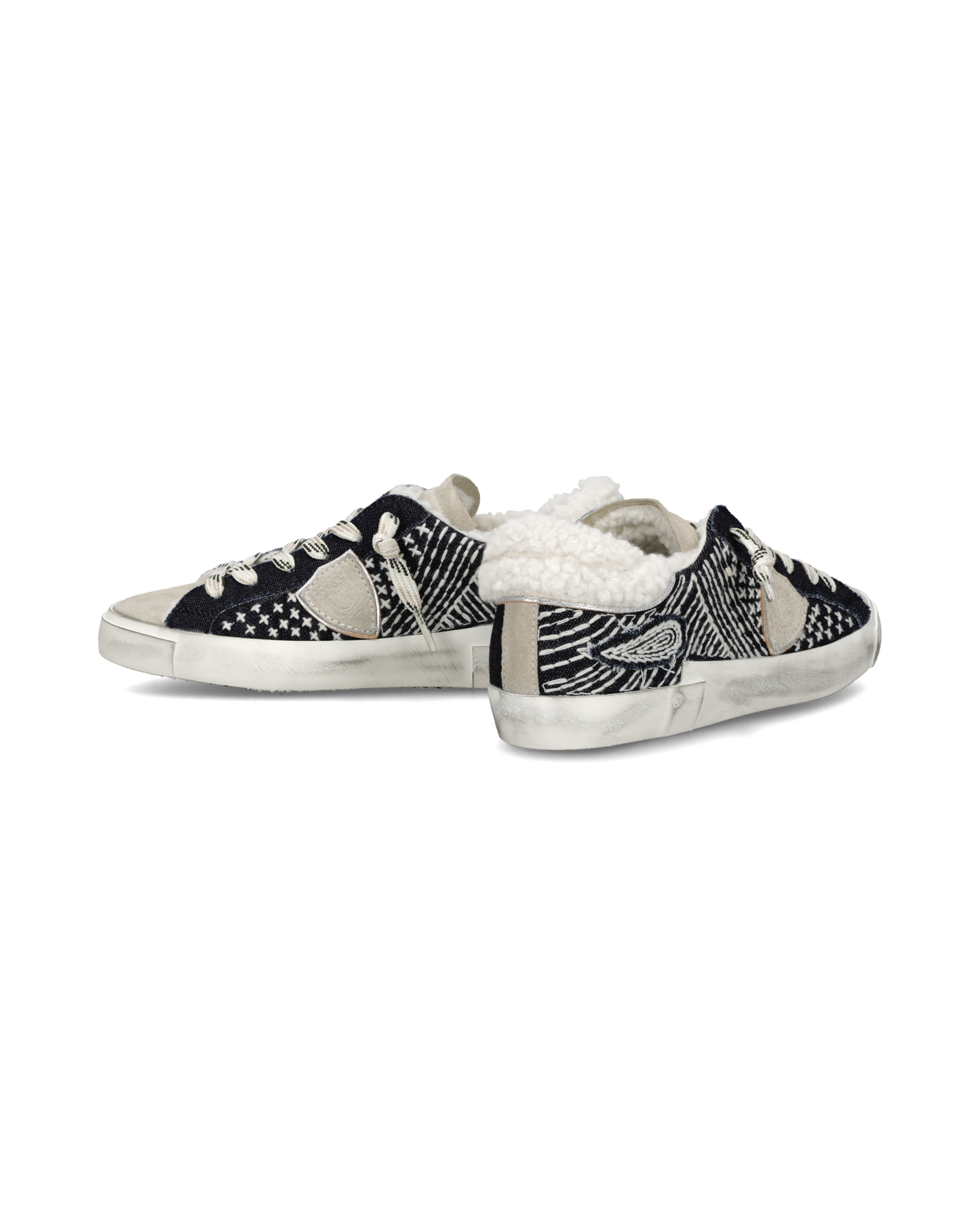 Herensneakers Prsx met Voering Voor Nepleer Voering, Blauw Wit