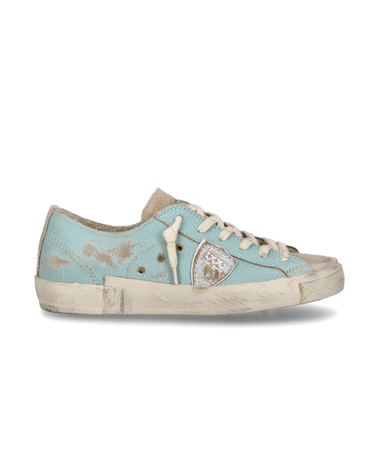 Sneaker bassa PRSX donna in pelle craquelé - verde acqua