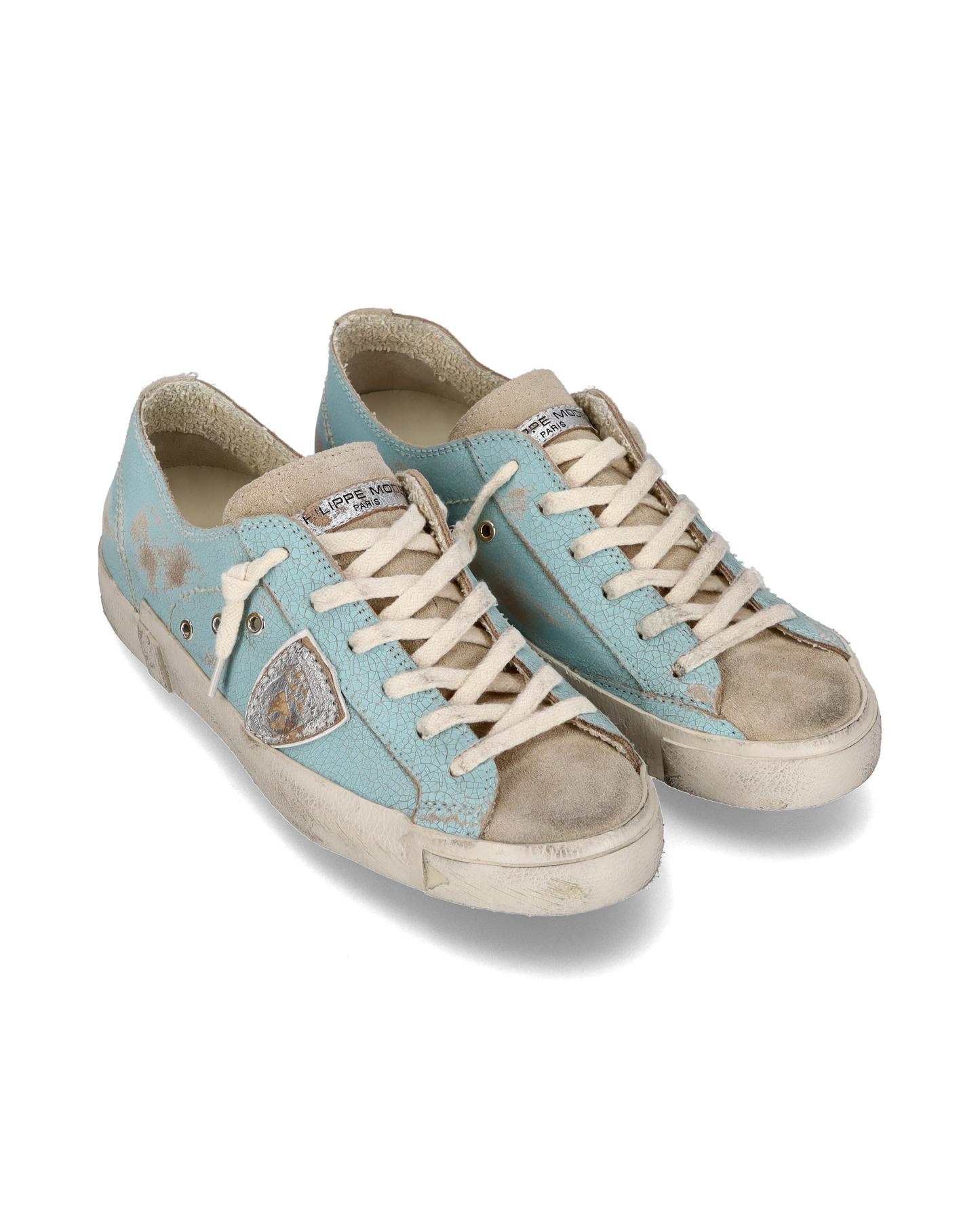 Sneaker bassa PRSX donna in pelle craquelé - verde acqua