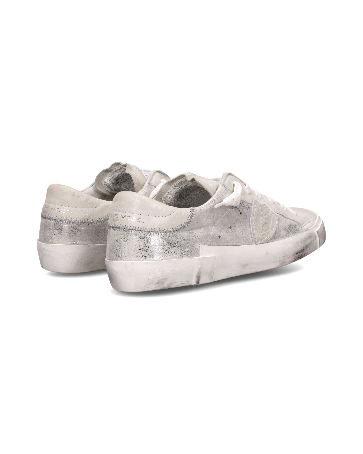 Sneakers Prsx donna con tomaia metallizzata, Argento