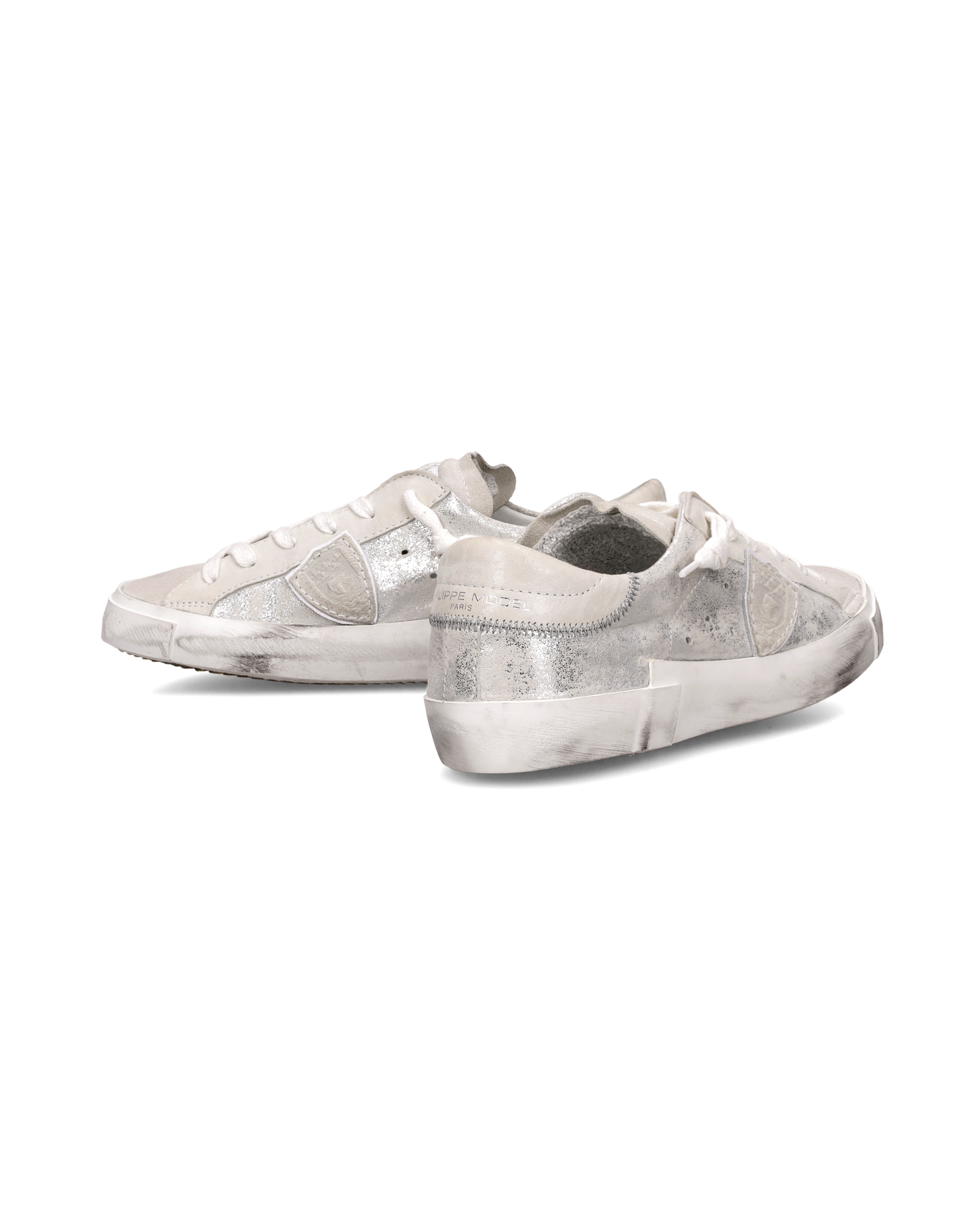 Sneakers Prsx donna con tomaia metallizzata, Argento