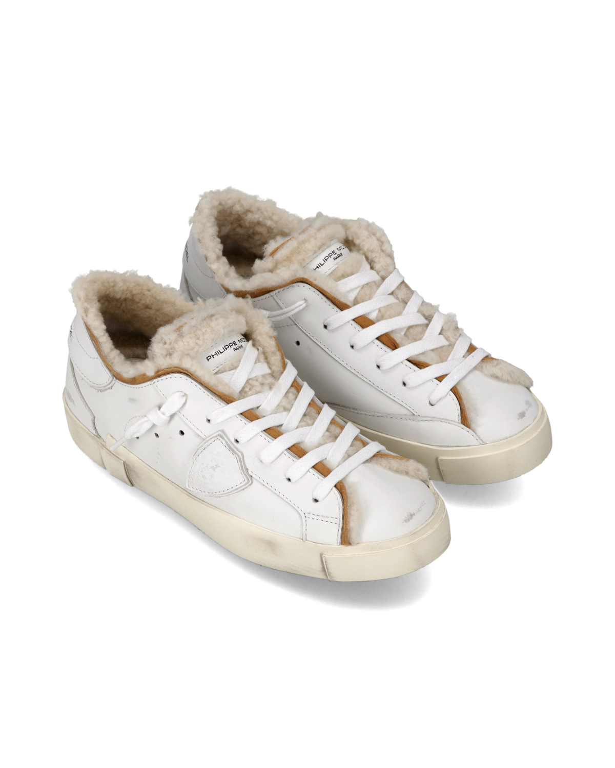 Sneakers Prsx für Damen mit Futter aus Shearling, Weiß 