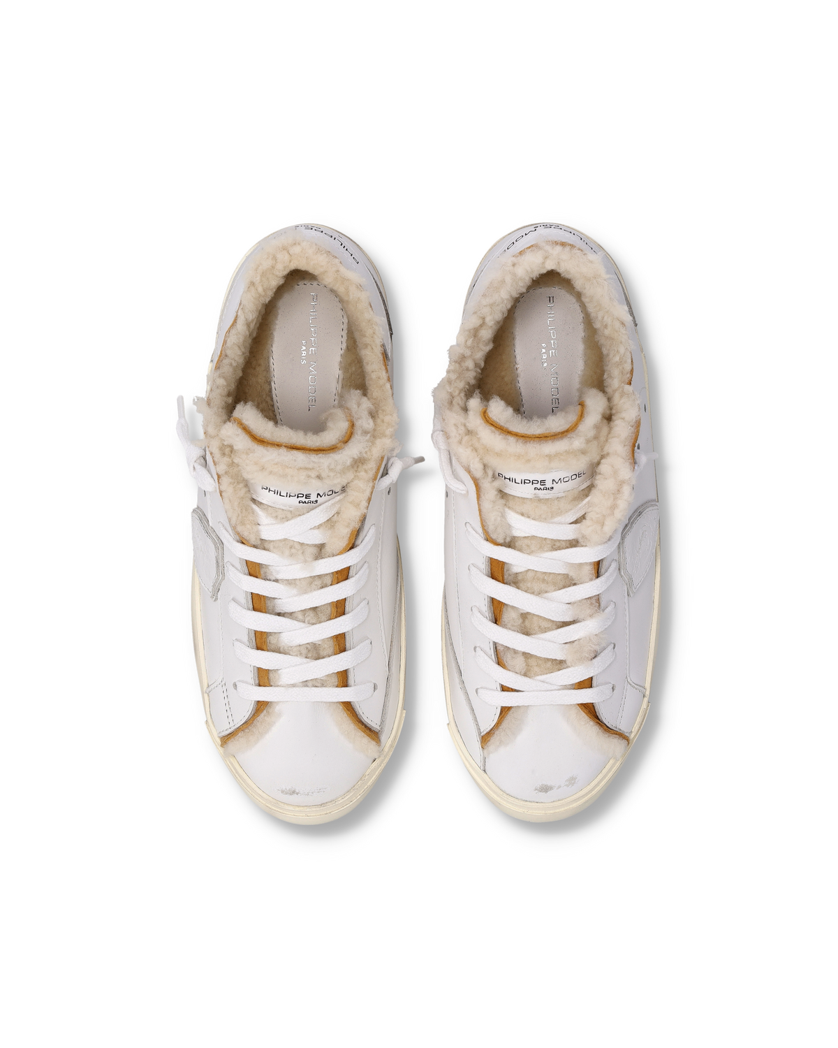 Sneakers Prsx für Damen mit Futter aus Shearling, Weiß 