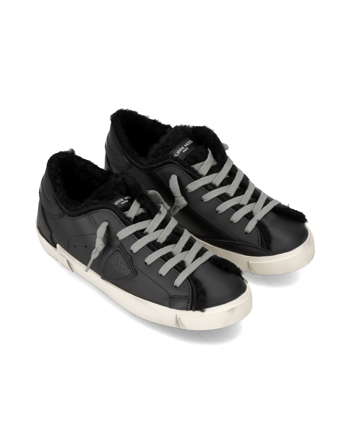 Sneakers Prsx für Damen mit Futter aus Shearling, Schwarz