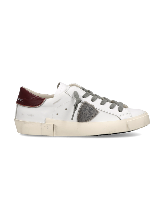 Baskets Prsx Femme, Blanc Bordeaux et Gris