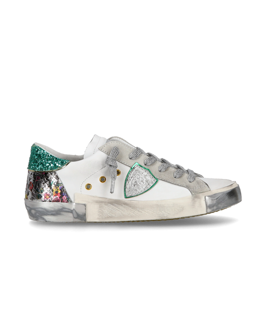 Sneaker casual Prsx da donna in pelle - Bianco e verde