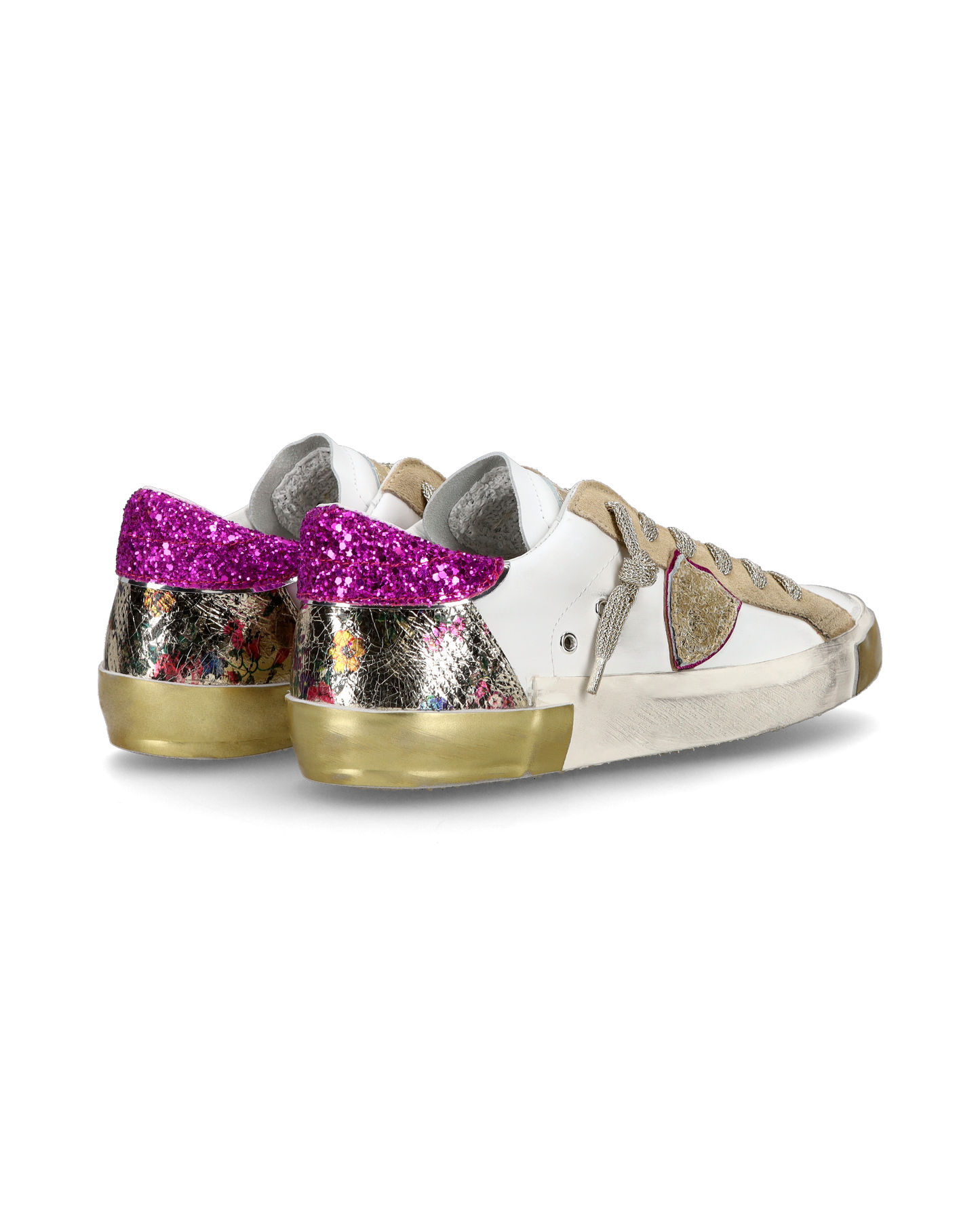 Sneaker casual Prsx da donna in pelle - Bianco e fucsia