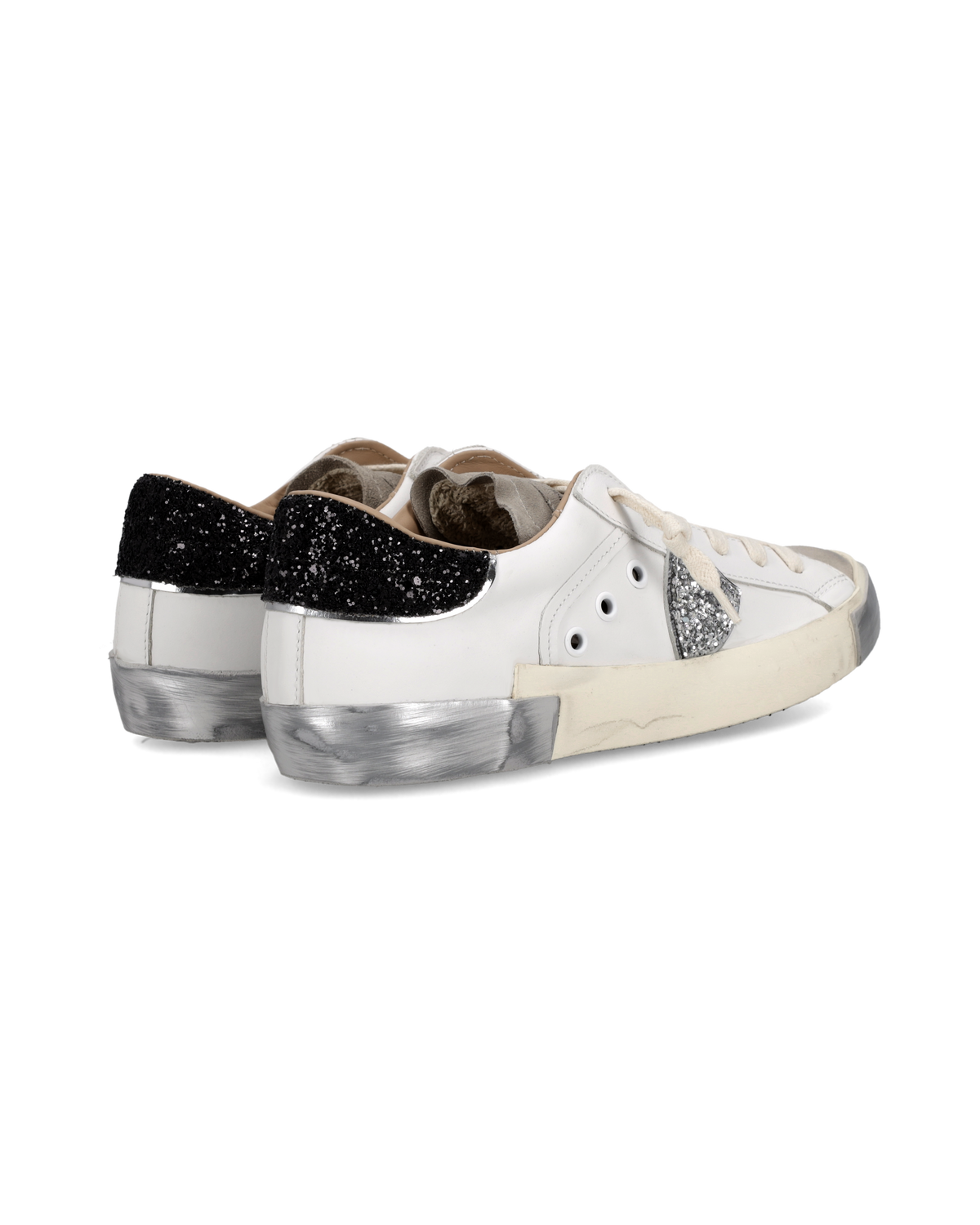 Sneakers Prsx Donna, Bianco Nero Argento