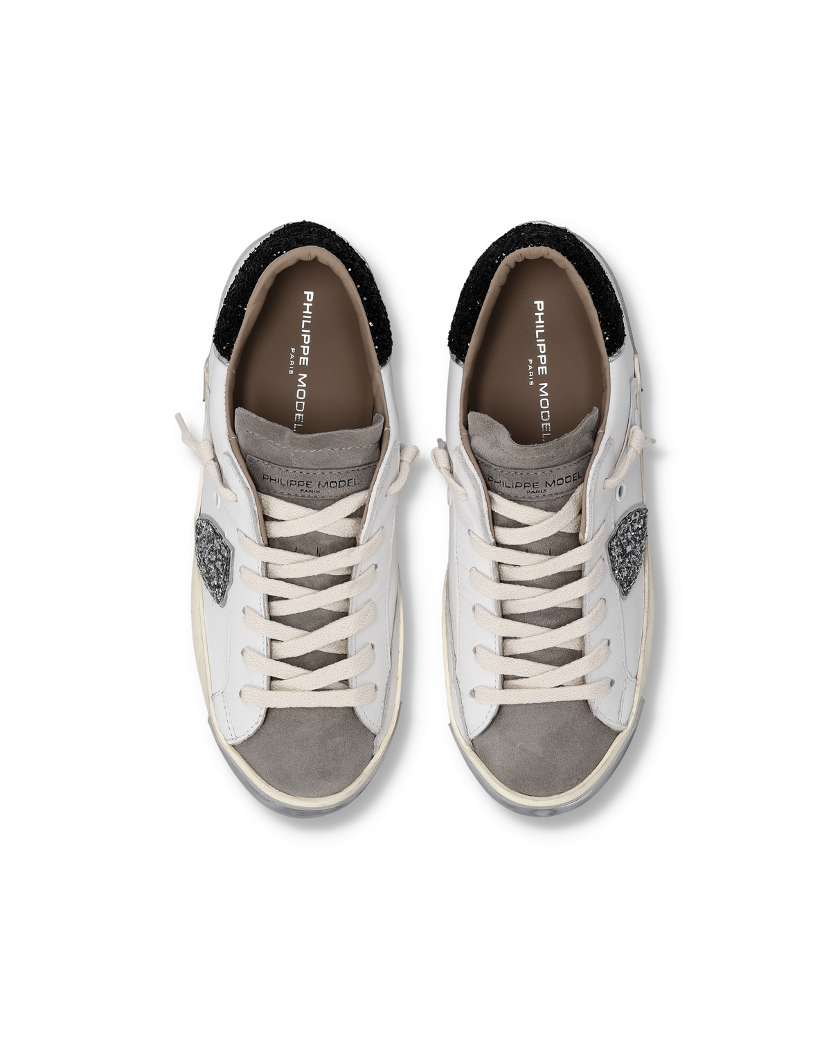 Sneakers Prsx Donna, Bianco Nero Argento