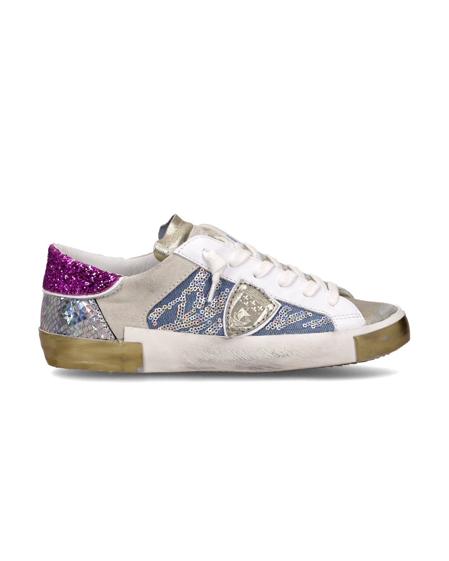 Sneakers Prsx Donna, Bianco Denim
