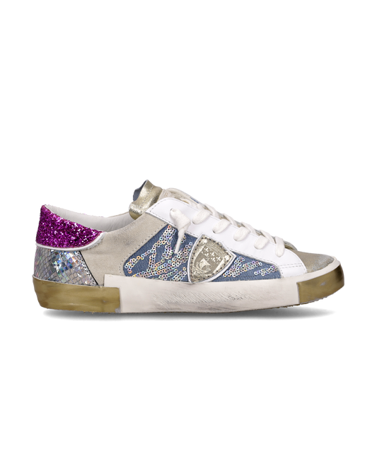 Sneakers Prsx Donna, Bianco Denim