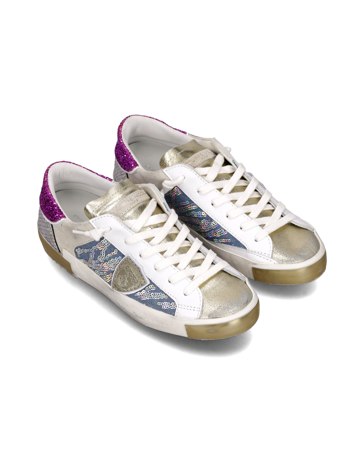 Sneakers Prsx Donna, Bianco Denim
