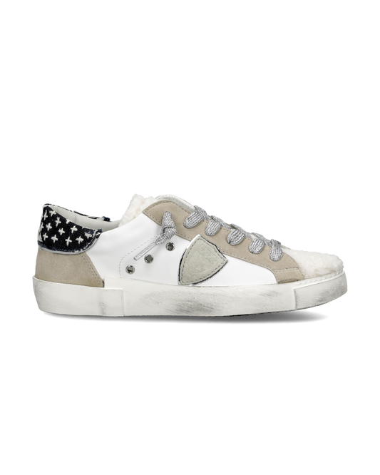 Sneakers Prsx für Damen mit Obermaterial aus Kunstpelz, Weiß Blau