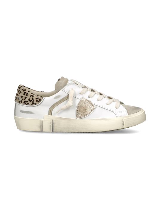 Sneakers Prsx Donna, Bianco Fango Stampa Animalier