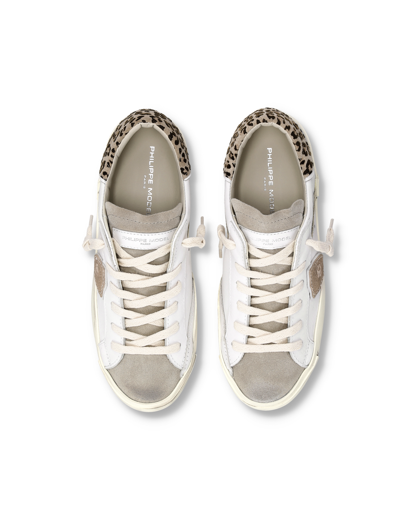 Sneakers Prsx Donna, Bianco Fango Stampa Animalier