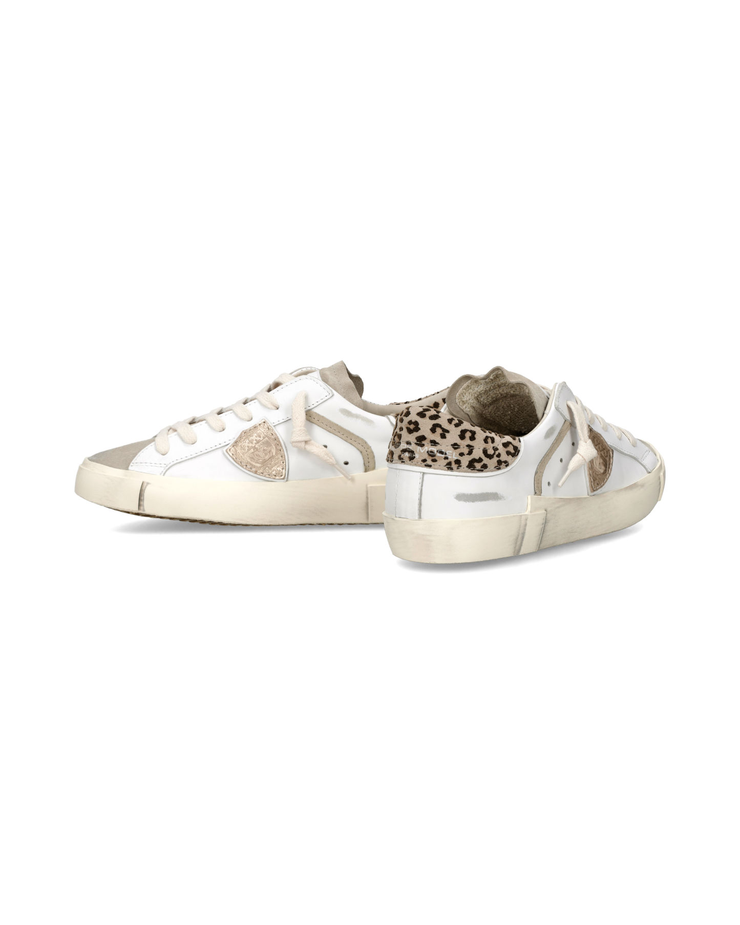 Sneakers Prsx Donna, Bianco Fango Stampa Animalier