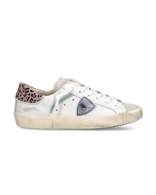 Sneakers Prsx Donna, Bianco Azzurro Stampa Animalier