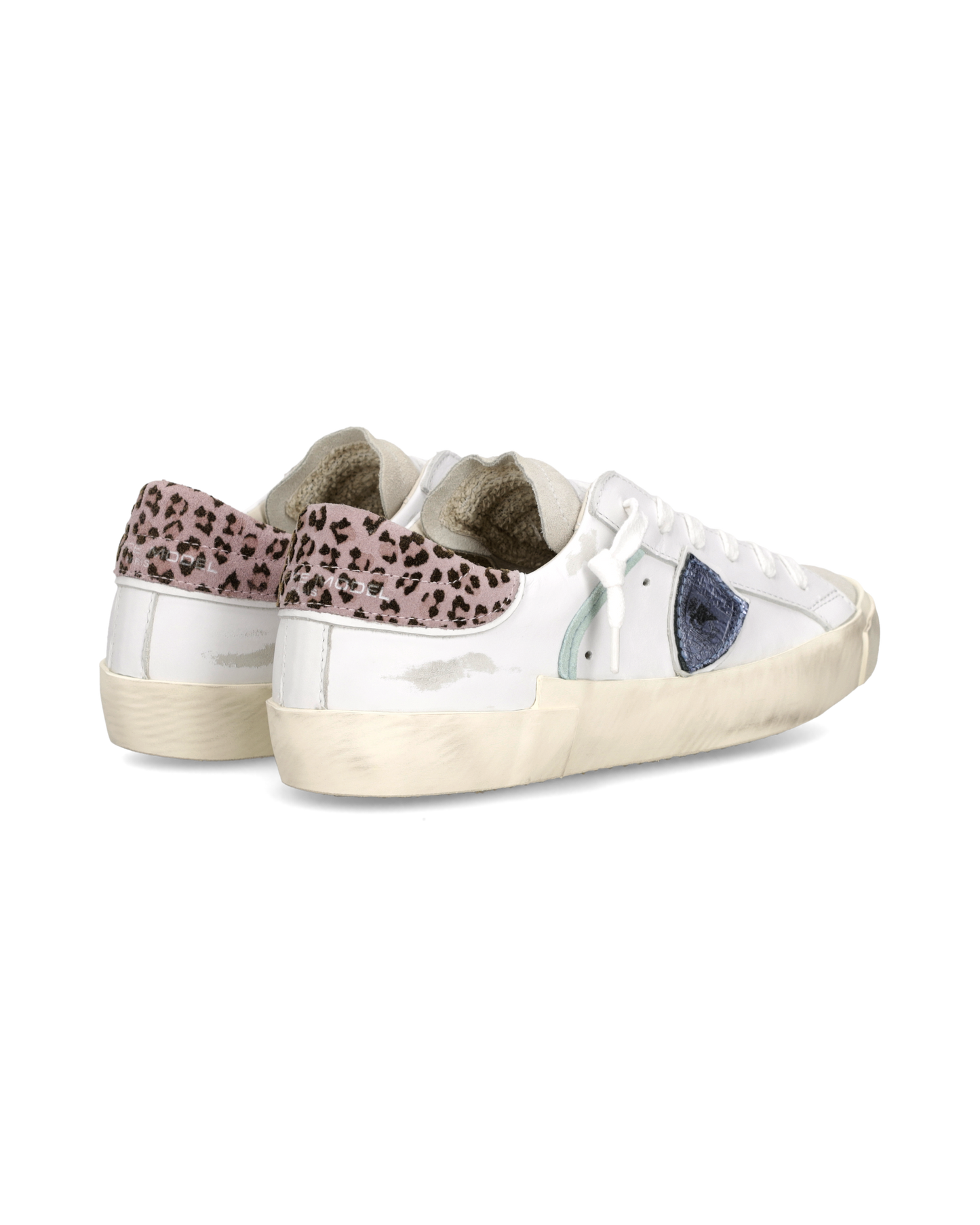 Sneakers Prsx Donna, Bianco Azzurro Stampa Animalier