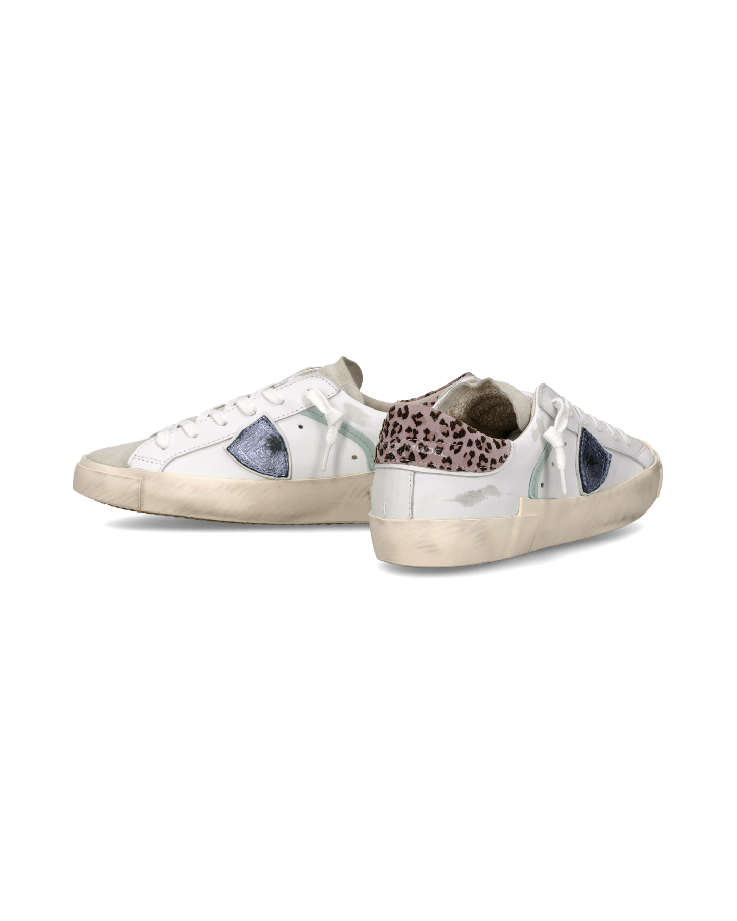 Sneakers Prsx Donna, Bianco Azzurro Stampa Animalier