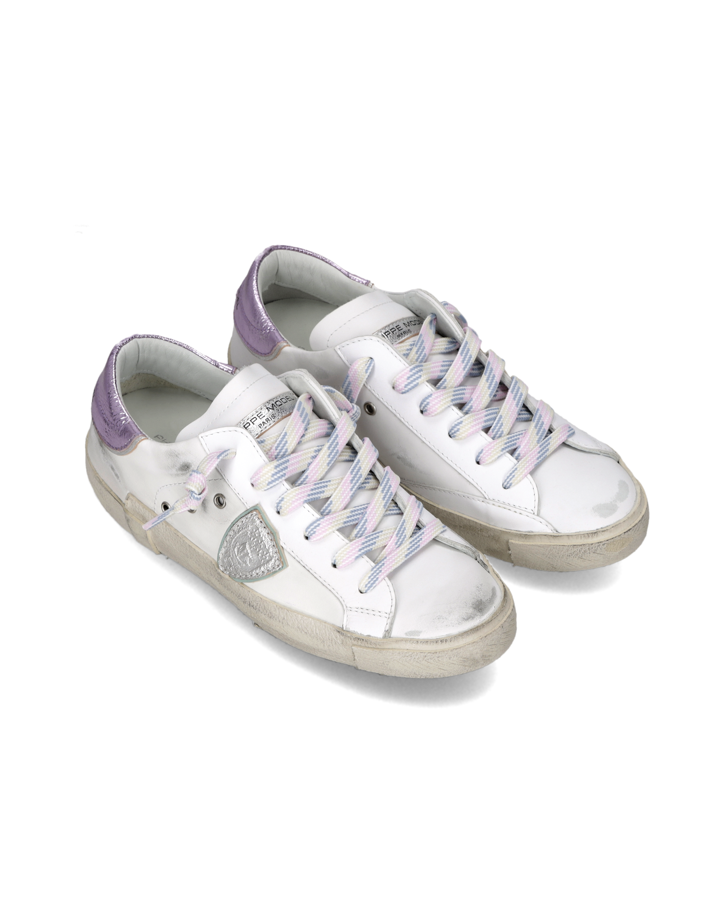 Sneakers Prsx Donna, Bianco Lilla metallizzato