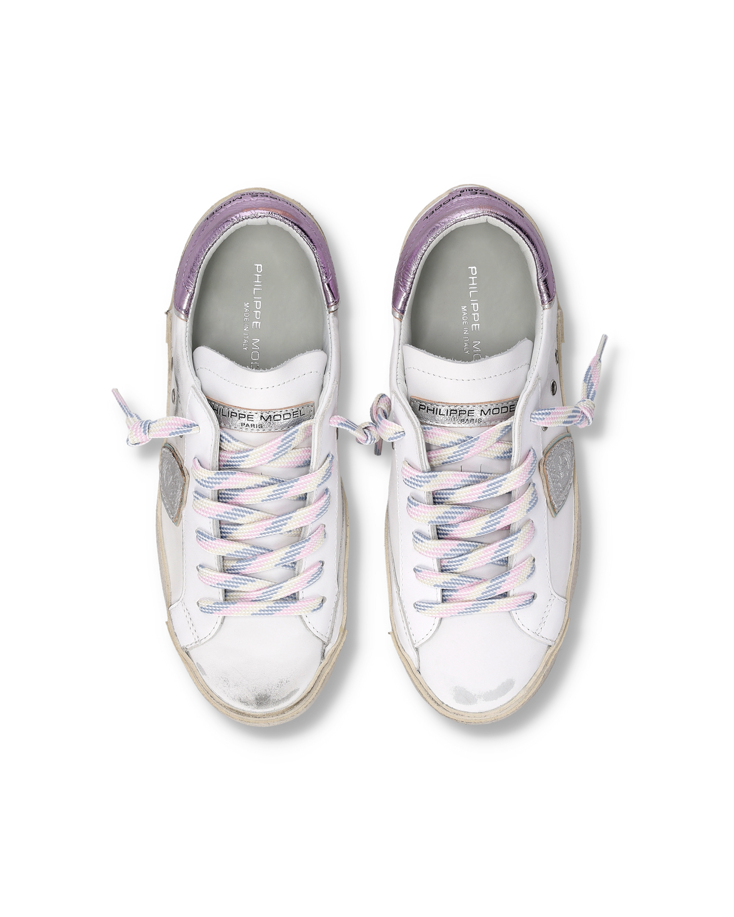 Sneakers Prsx Donna, Bianco Lilla metallizzato