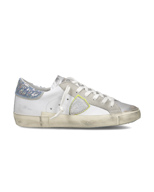 Sneakers Prsx Donna, Bianco Denim