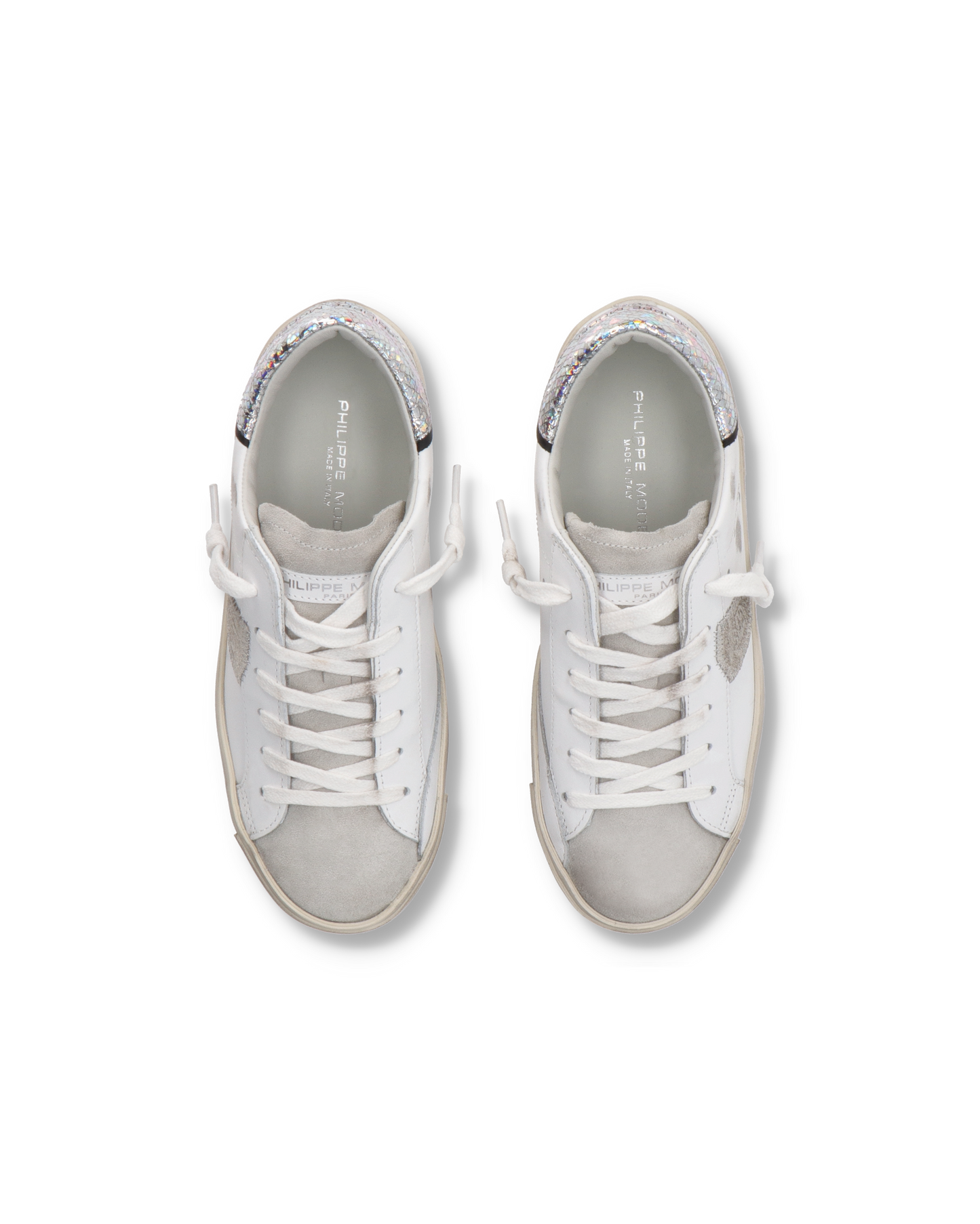 Women's Prsx Low-Top Sneakers in Leather, Silver White