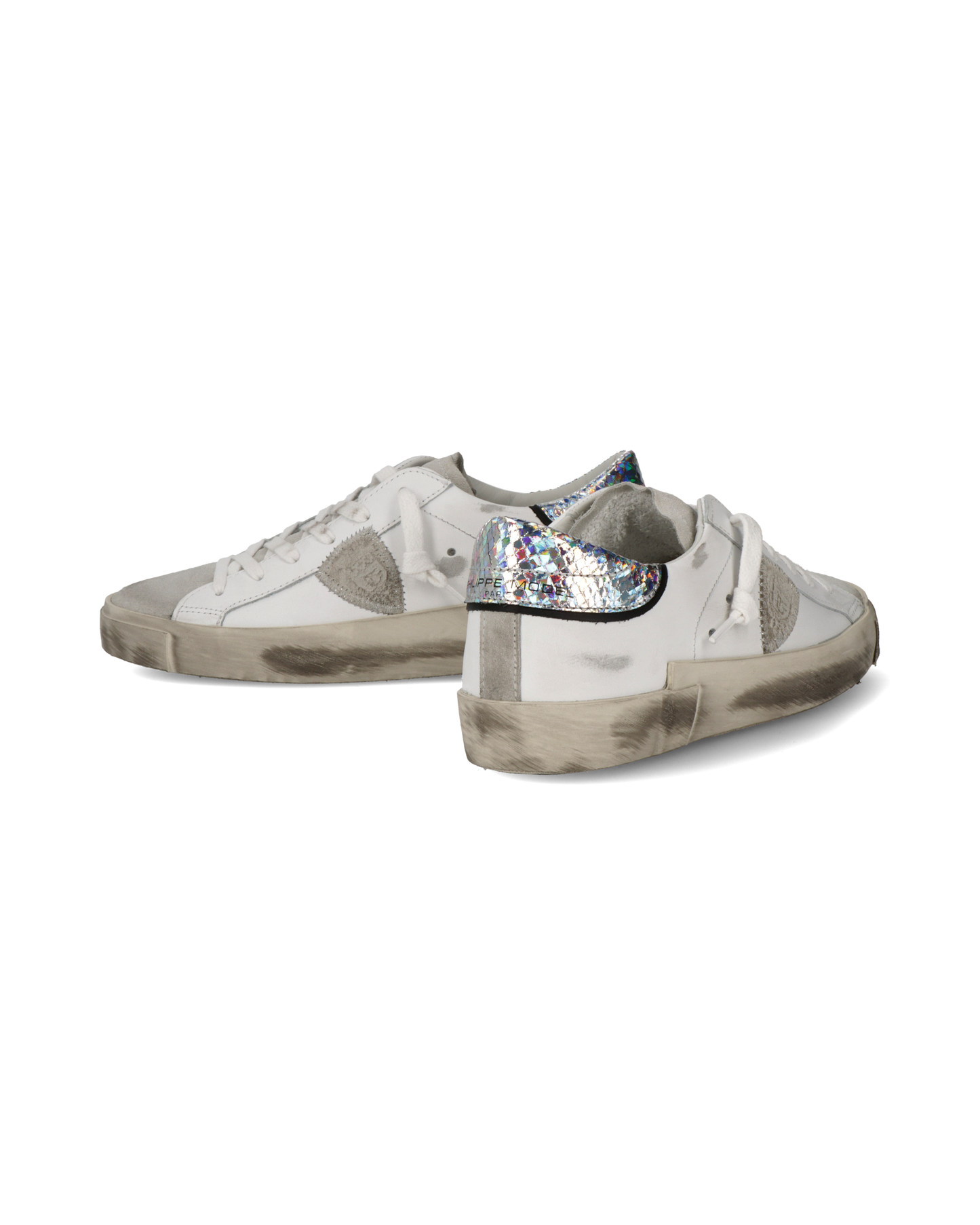 Women's Prsx Low-Top Sneakers in Leather, Silver White