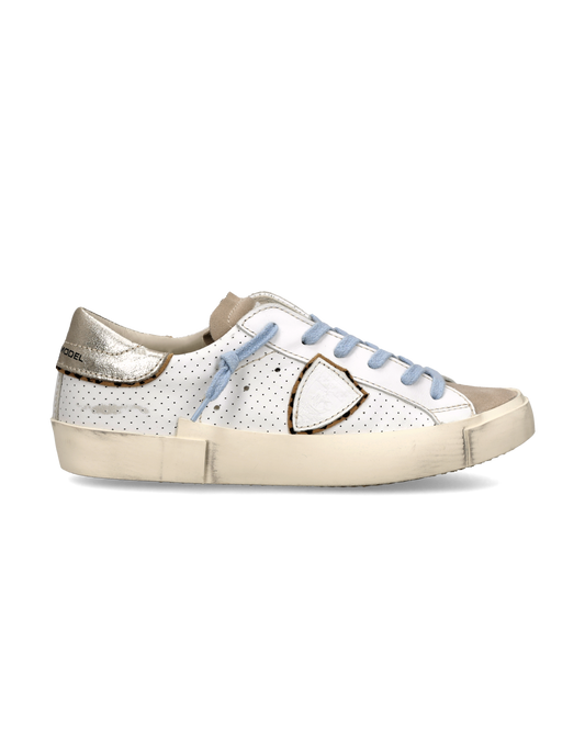 Baskets Prsx Femme, Blanc et Or