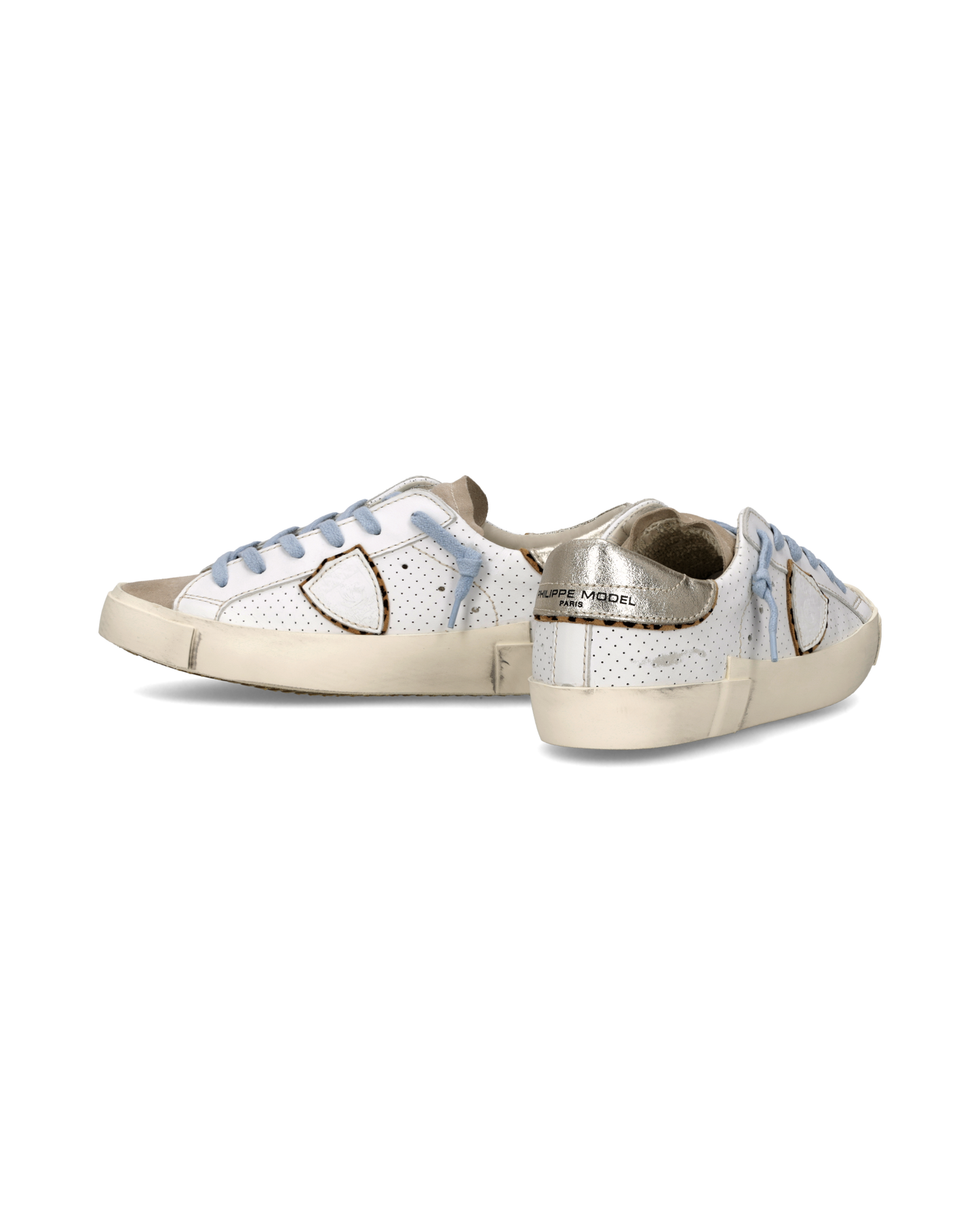 Baskets Prsx Femme, Blanc et Or