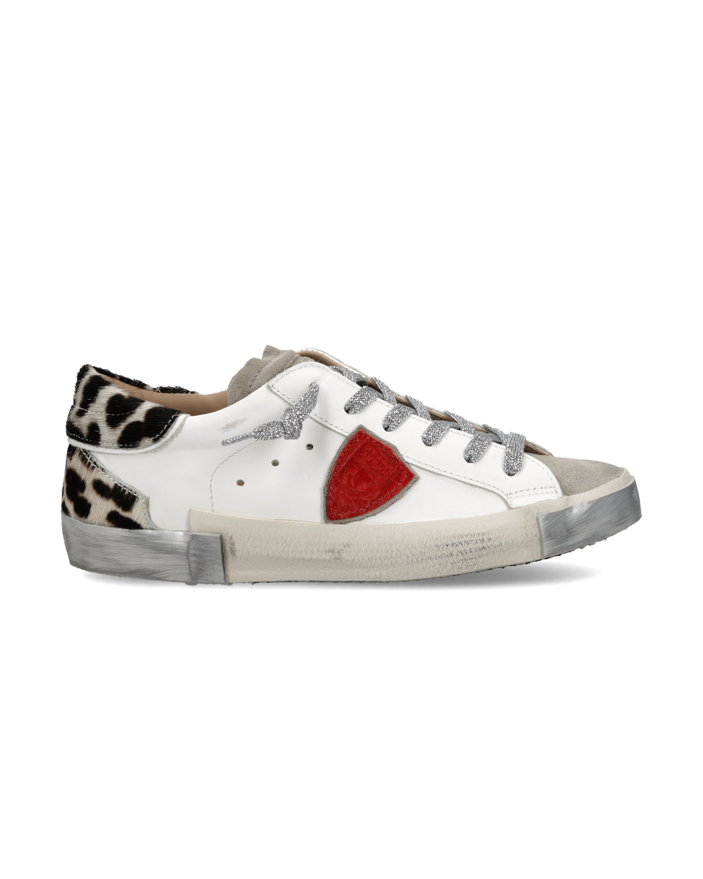 Zapatillas Prsx Para Mujer, Blanco Animal Print y Gris