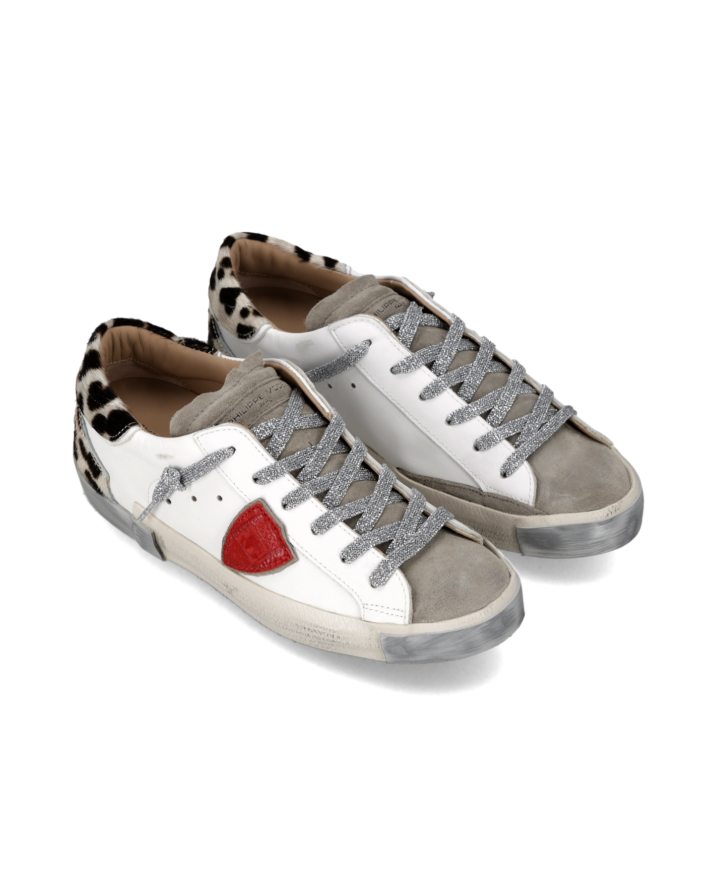 Zapatillas Prsx Para Mujer, Blanco Animal Print y Gris