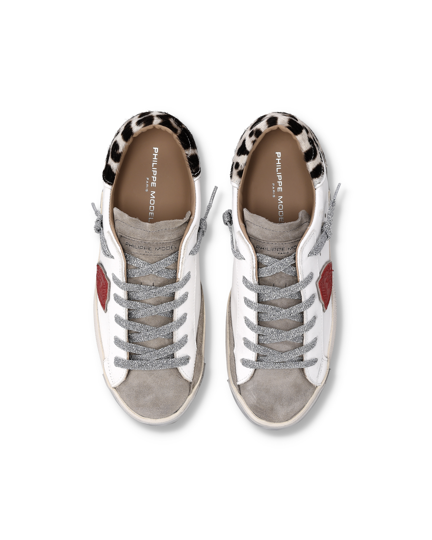 Zapatillas Prsx Para Mujer, Blanco Animal Print y Gris