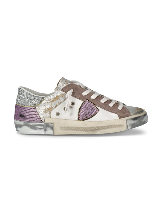 Sneakers Prsx Tennis Women, White Beige Purple