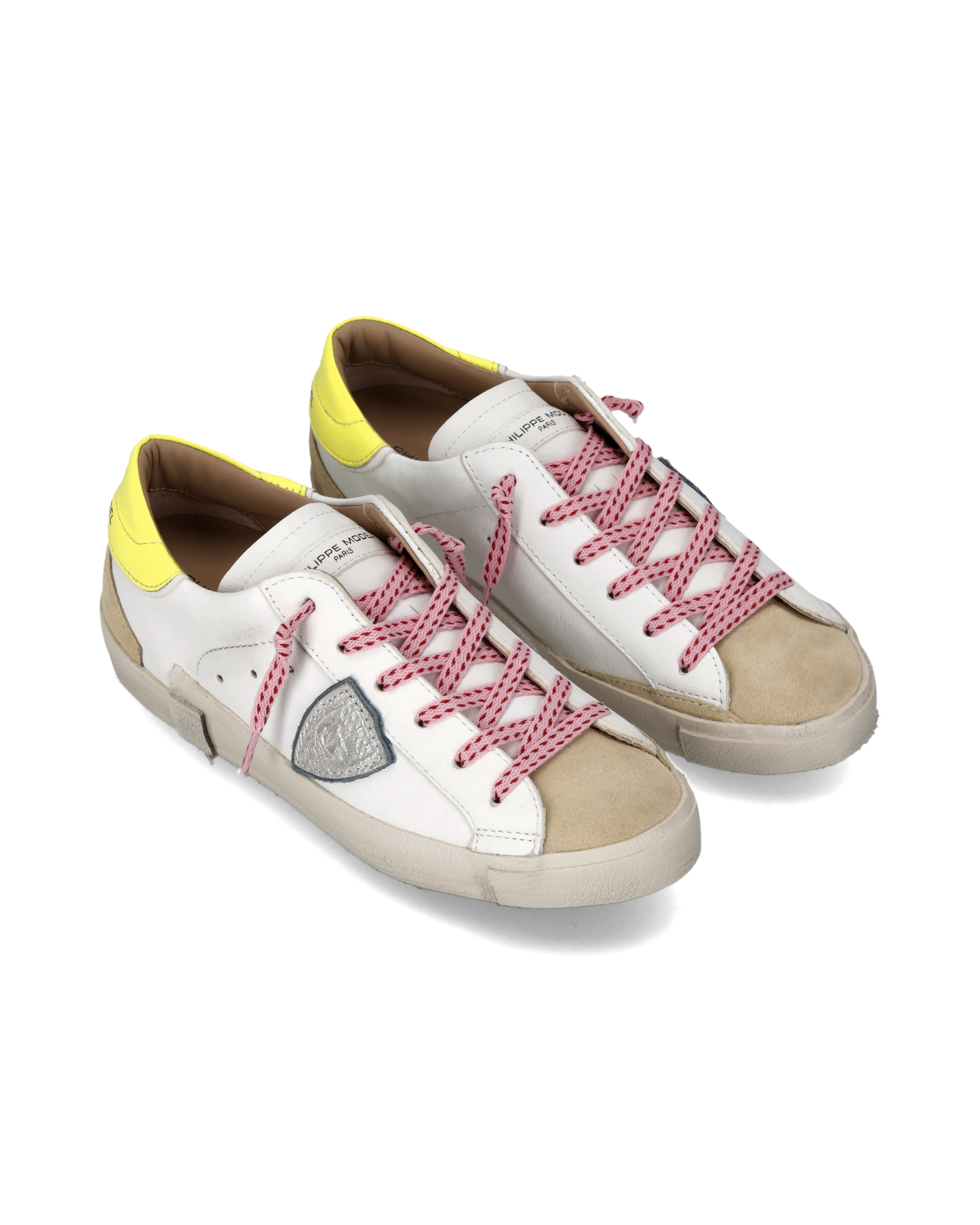 Sneakers Prsx für Damen, Weiß Beige Neongelb