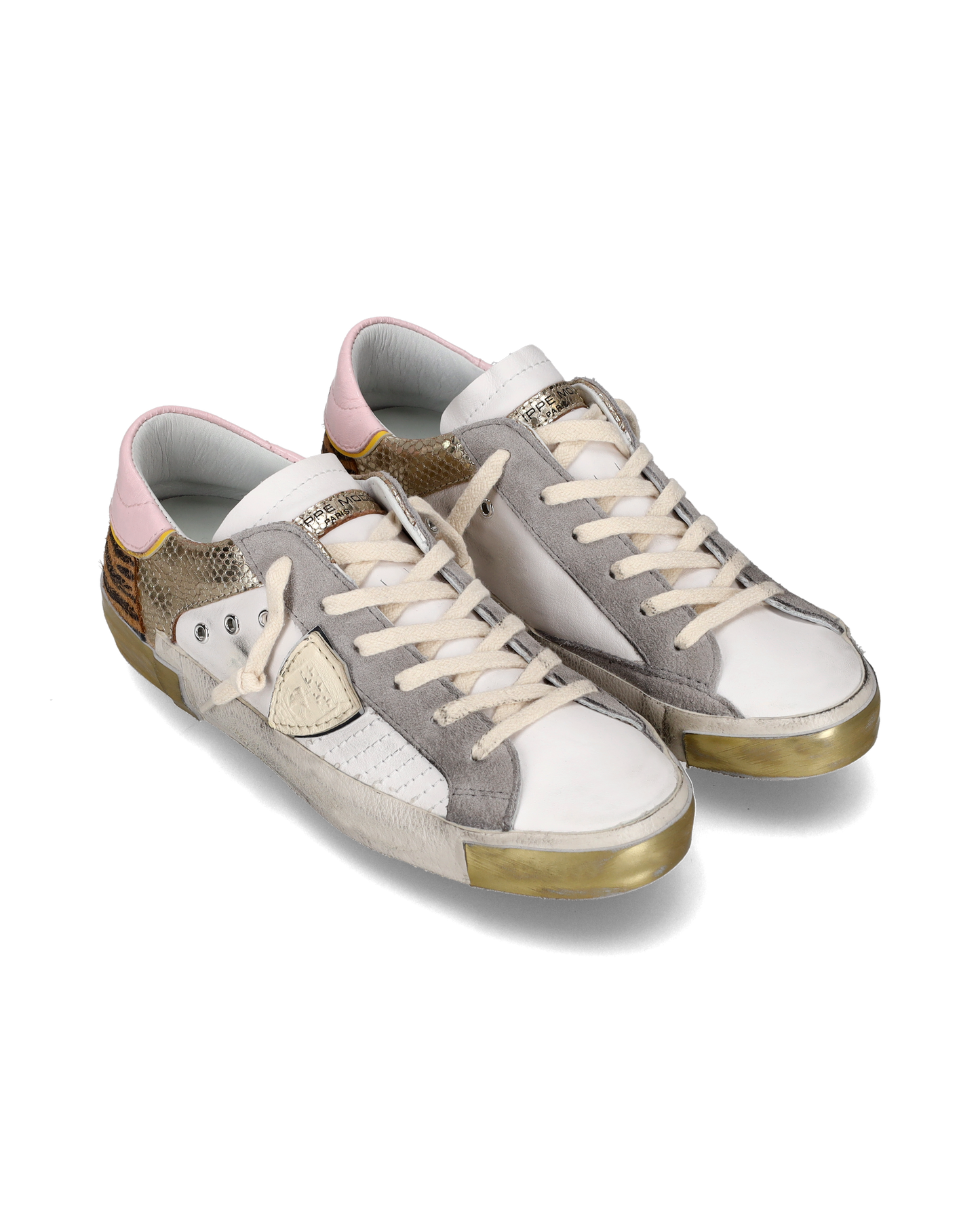 Sneaker bassa PRSX donna - bianco, animalier e oro