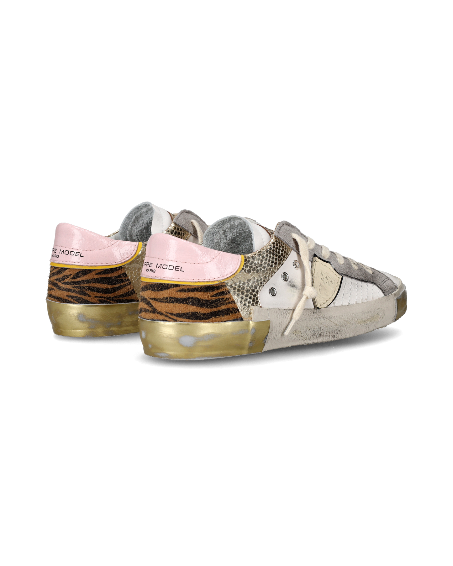 Sneaker bassa PRSX donna - bianco, animalier e oro