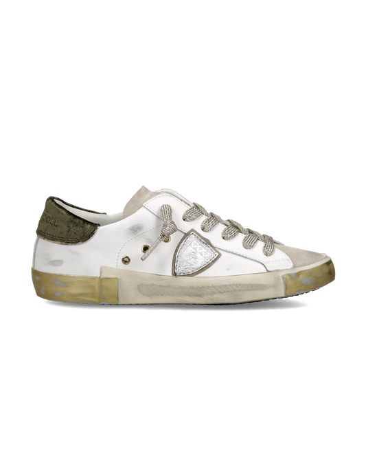 Sneakers Prsx Donna, Bianco Verde Militare