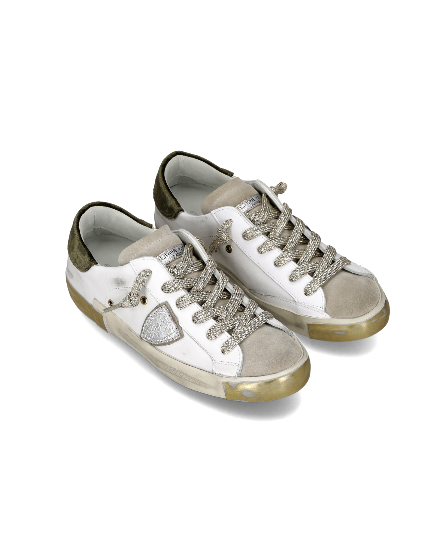 Damessneakers Prsx, Wit Legergroen