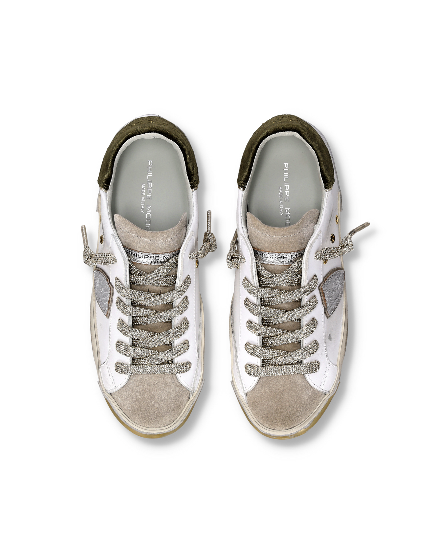 Damessneakers Prsx, Wit Legergroen