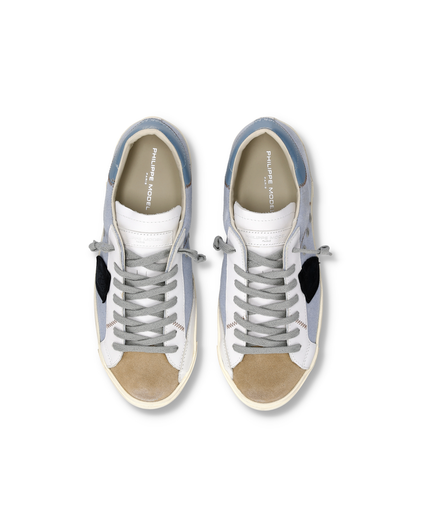 Baskets Prsx Homme, Sable et Bleu Ciel